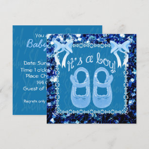 Personalizar Bebé ducha Espuma azul Invitación