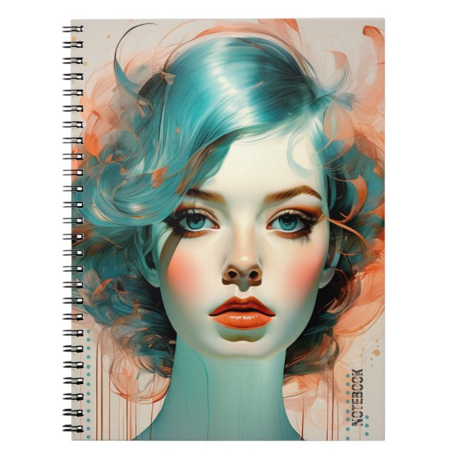 PERSONALIZAR: Chica con pelo azul | Cuaderno (Frente)