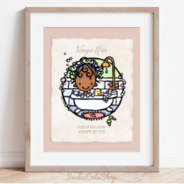 Personalizar! Chica de piel oscura burbuja arte de