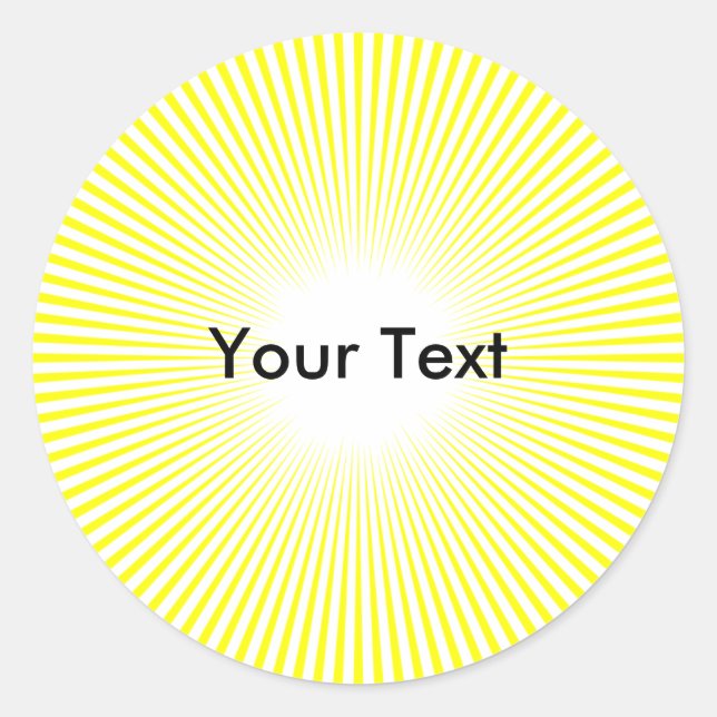 Personalizar Circle Sun Rays Pegatina amarillo (Anverso)