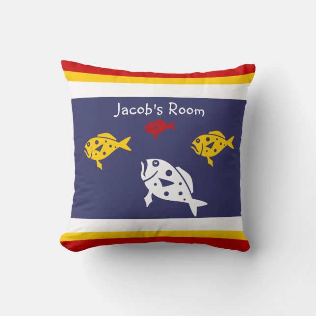 Personalizar con nombre de almohada de peces (Anverso)