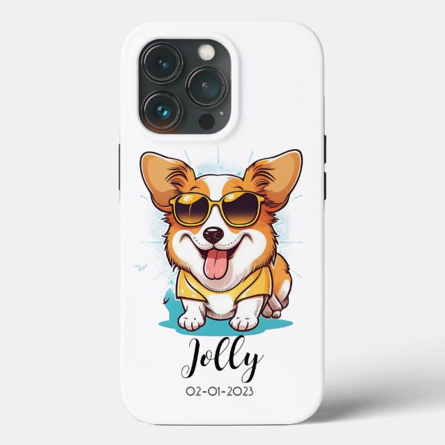 Personalizar Cute Dog Apple iPhone 13 Funda (Reverso )