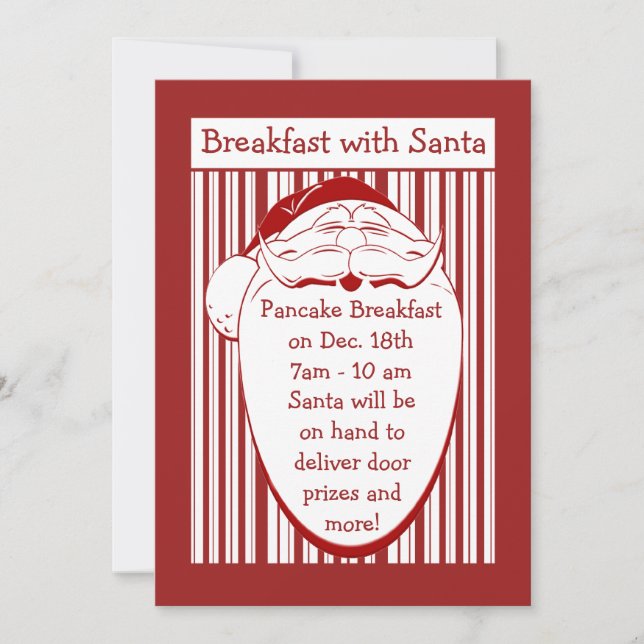 Personalizar de Desayuno con Santa Invitación (Anverso)