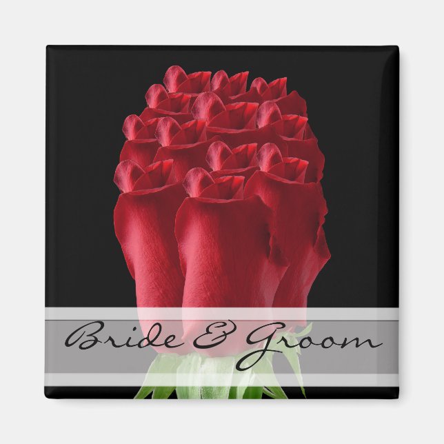 Personalizar de imanes de Boda de Rosa Roja para c (Frente)