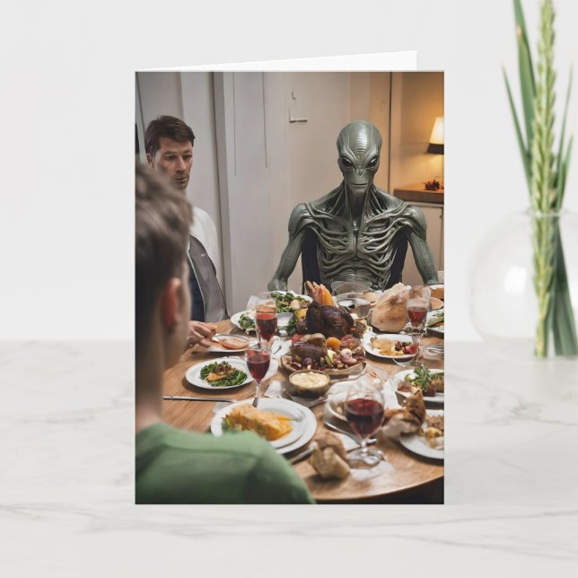 personalizar de invitación a cenar alienígena (Anverso)