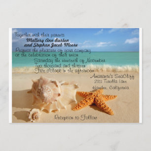 ¡¡Personalizar de Invitación de Boda Starfish Beac