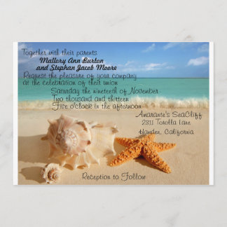 ¡¡Personalizar de Invitación de Boda Starfish Beac