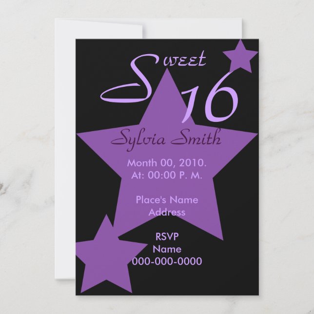 Personalizar de invitación de Hollywood Super Star (Anverso)