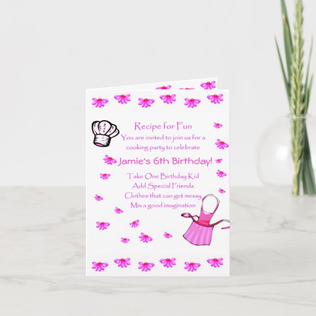 Personalizar de invitaciones a fiesta de cocina in (Anverso)