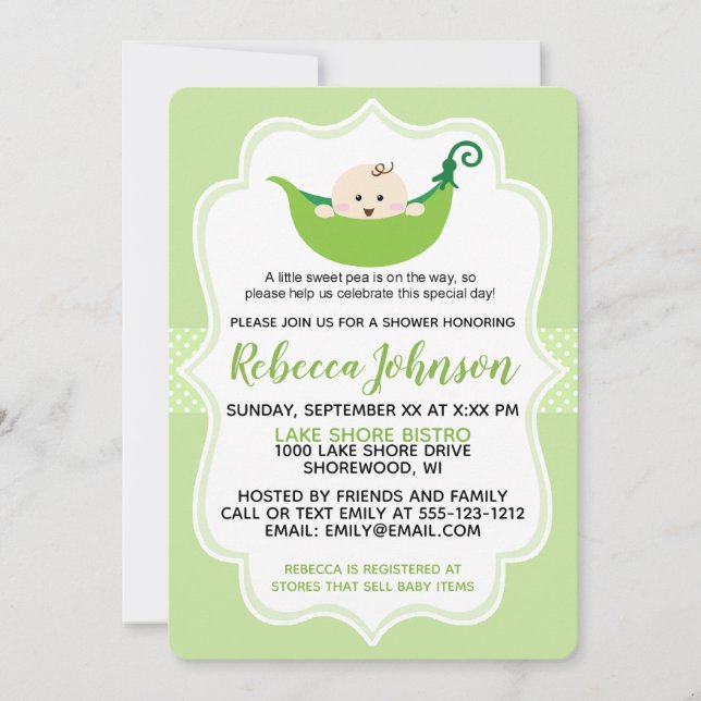 personalizar de la invitación a la Baby Shower ver (Anverso)