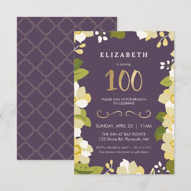 Personalizar de la invitación de cumpleaños número (Anverso / Reverso)
