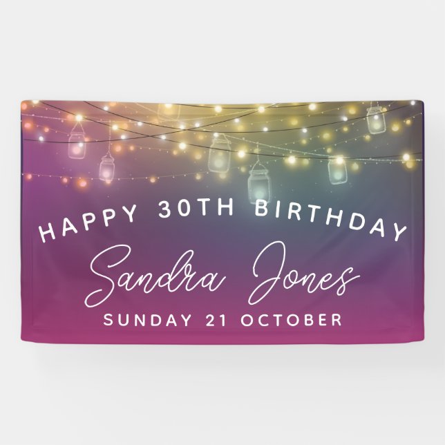 Personalizar de pancartas de cumpleaños, cumpleaño (Horizontal)