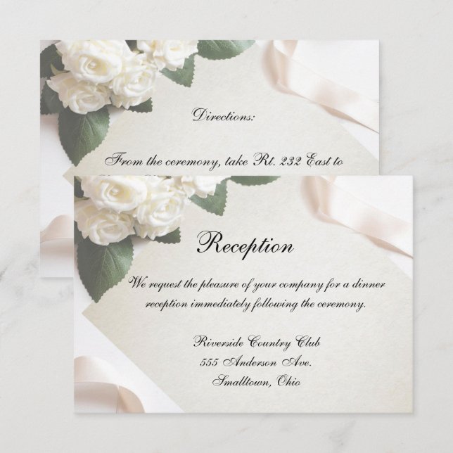 Personalizar de plantilla de Boda blanco de la tar (Anverso / Reverso)