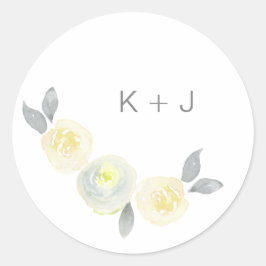 Personalizar de sellos florales amarillos con inic