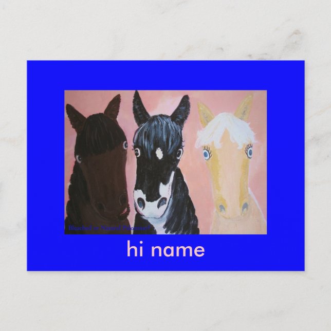 Personalizar de tarjetas de caballos divertidos (Anverso)