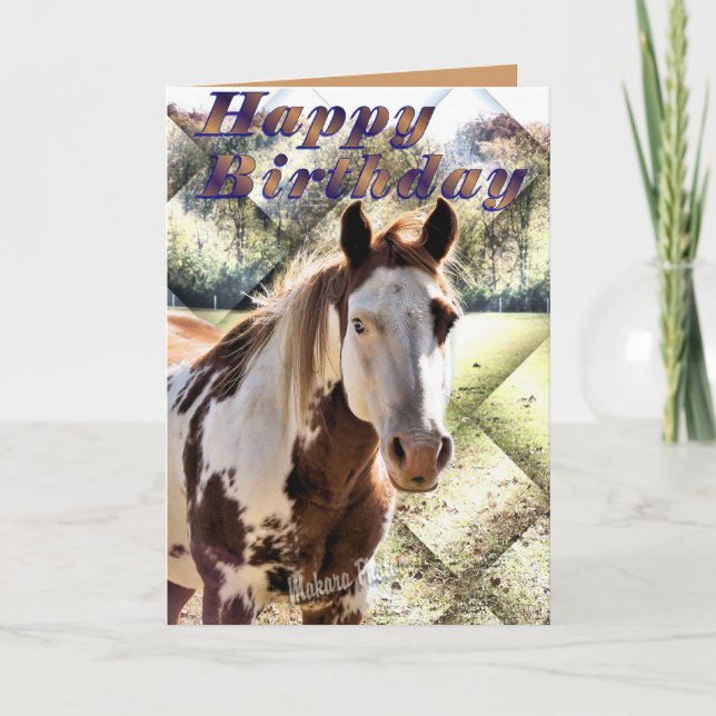 Personalizar de tarjetas Horse Bday (Anverso)