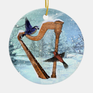 Personalizar del ornamento de la arpa del invierno