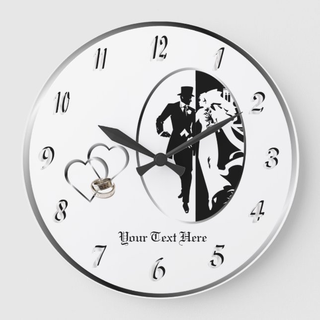 Personalizar del reloj de pared del Boda blanco cl (Anverso)