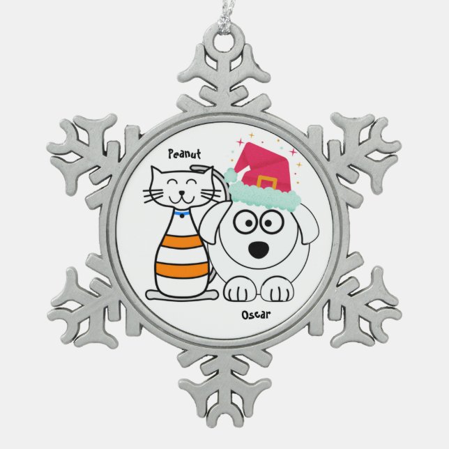 Personalizar el adorno navideño de gato y perro (Anverso)