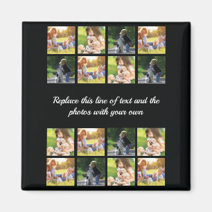 Personalizar el collage de fotografías y el imán d