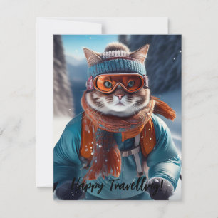 Personalizar el esquí de gato en las pistas nevada