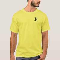Personalizar el monograma R camiseta amarilla