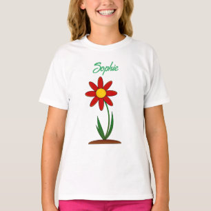 Personalizar el nombre de camiseta con flor adorab