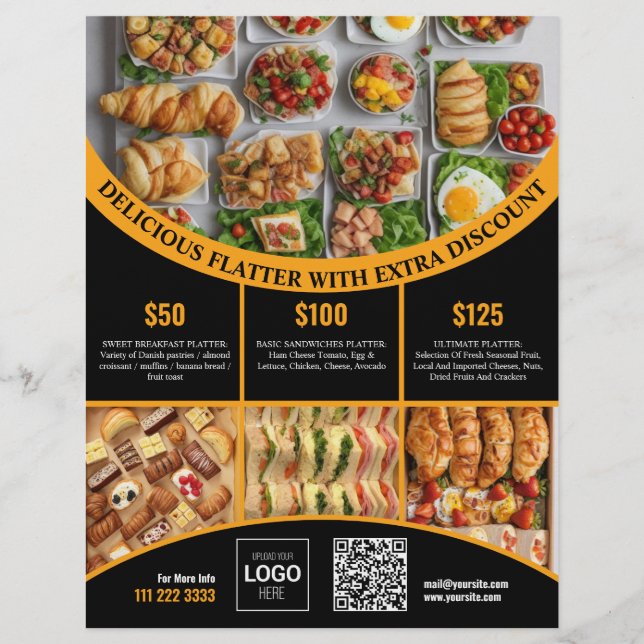 Personalizar en línea este menú y precio de comida (Anverso)