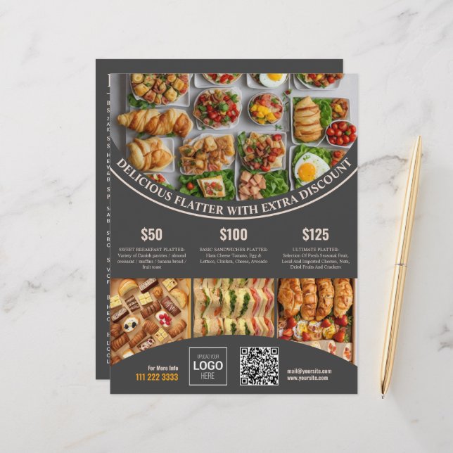 Personalizar en línea este menú y precio de comida (Anverso/Reverso In Situ)