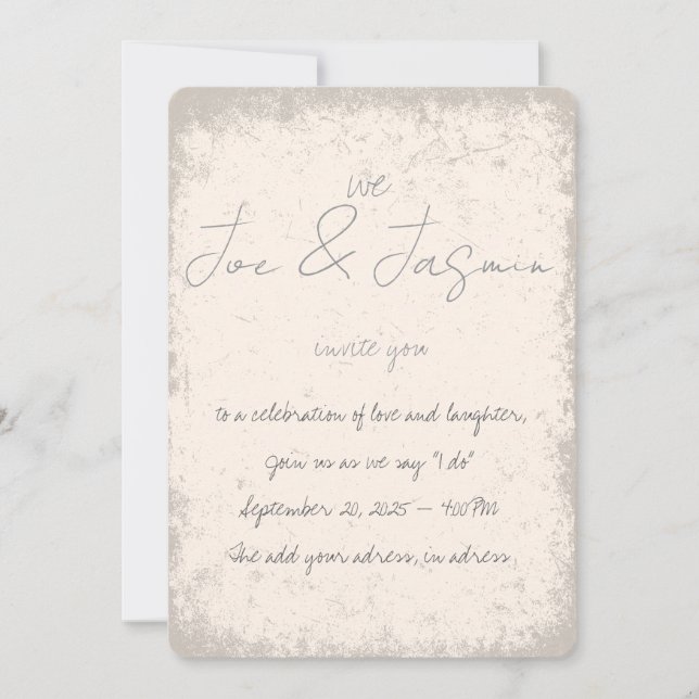 Personalizar en una invitación de boda de filtro v (Anverso)