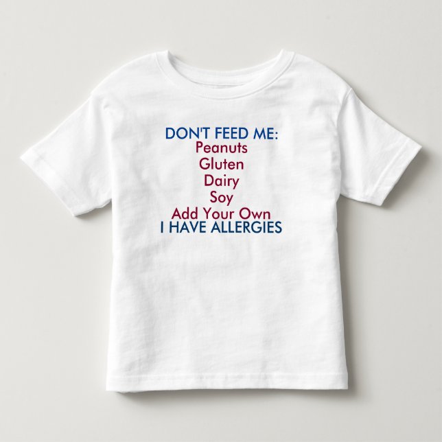 Personalizar esta camiseta alérgica para niños peq (Anverso)