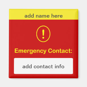 PERSONALIZAR ESTE ~ Imán de contacto de emergencia