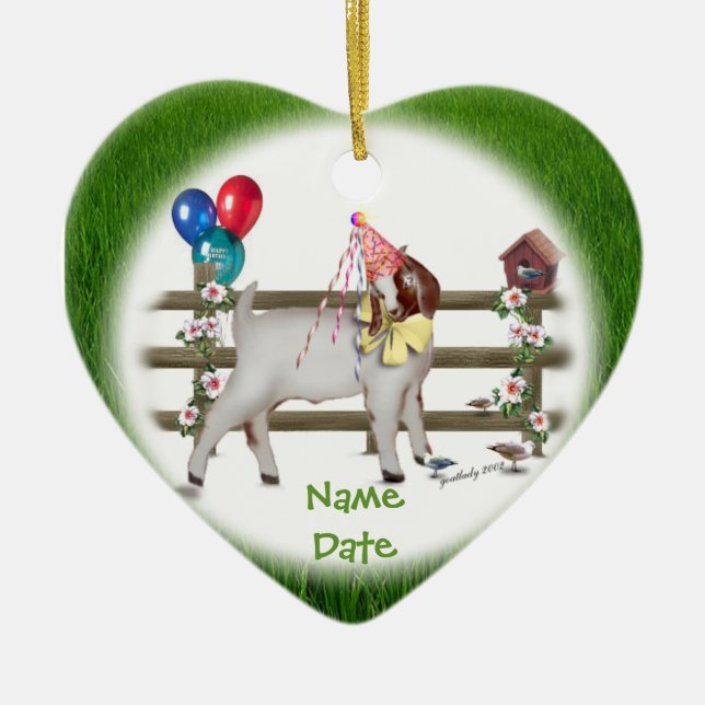 Personalizar este ornamento de la cabra de cumplea (Frente)