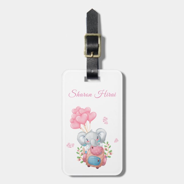 Personalizar | Etiqueta de portaequipajes de elefa (Frente Vertical)