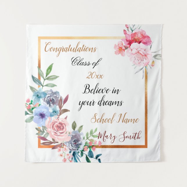 Personalizar floral popular tapiz de oro (Anverso)