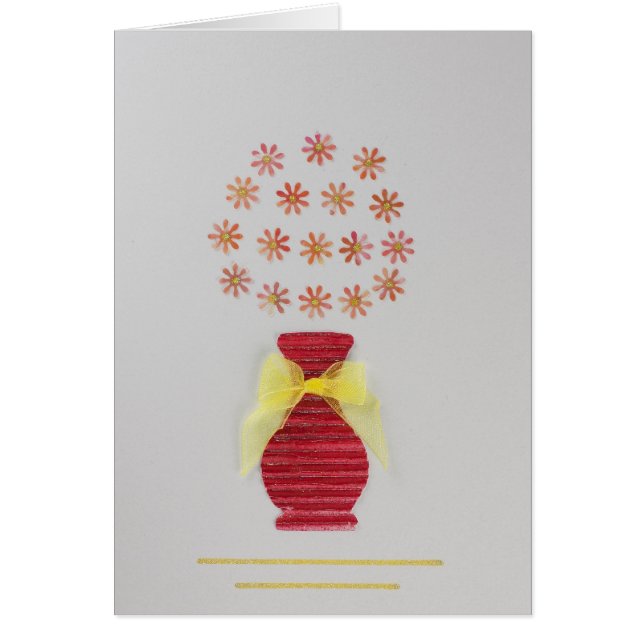 Personalizar flores en un jarrón rojo (Frente)