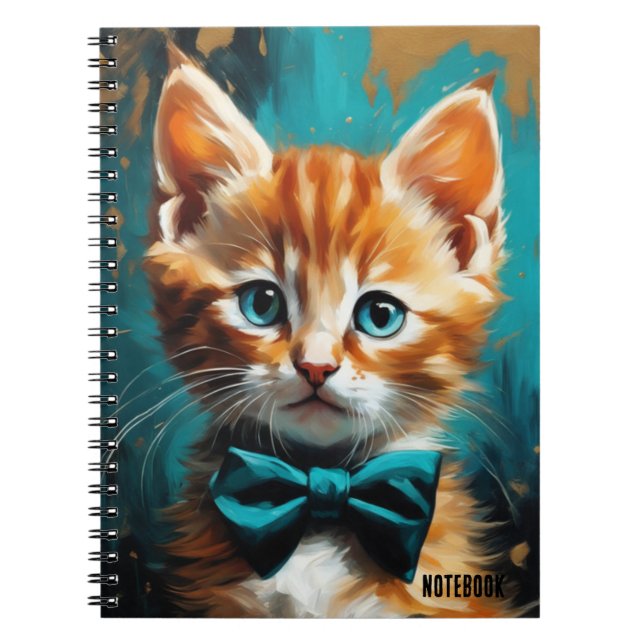 PERSONALIZAR: Gatito con corbata | Cuaderno (Frente)