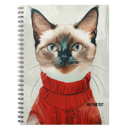 PERSONALIZAR: Gato con suéter rojo | Cuaderno