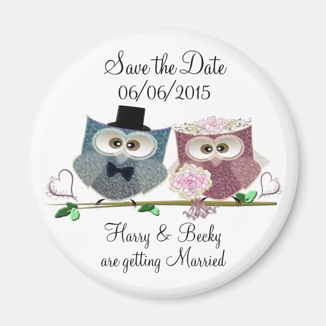 Personalizar Guardar el imán Boda de fechas (Frente)