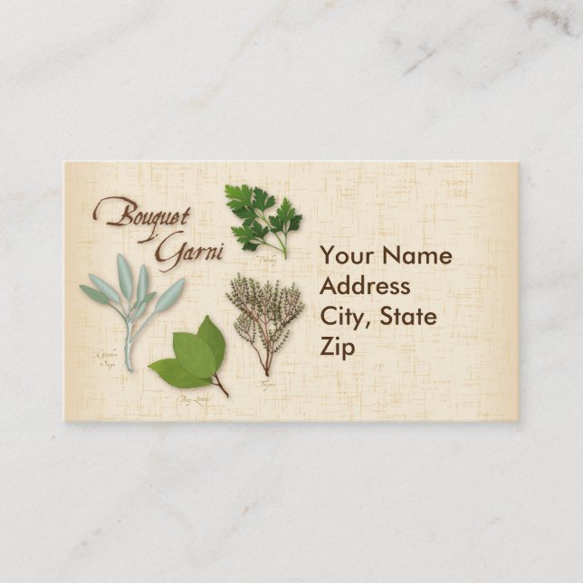 Personalizar Herb Bouquet - Tarjeta de visita (Anverso)