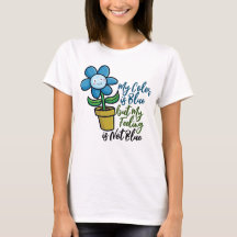 Personalizar la flor azul en una camiseta en olla