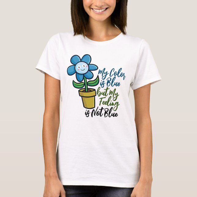 Personalizar la flor azul en una camiseta en olla (Anverso)