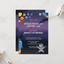 Personalizar la invitación de cumpleaños espacial