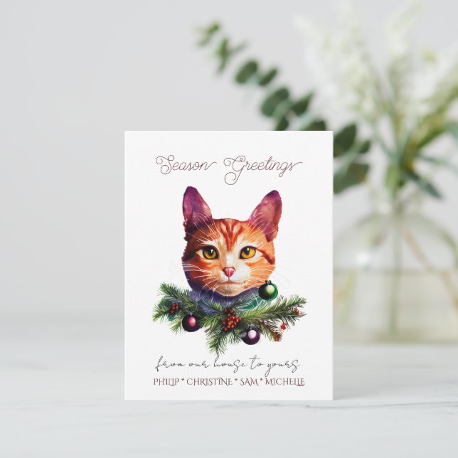 Personalizar Navidades de gatos Naranjas personali (Anverso de pie)