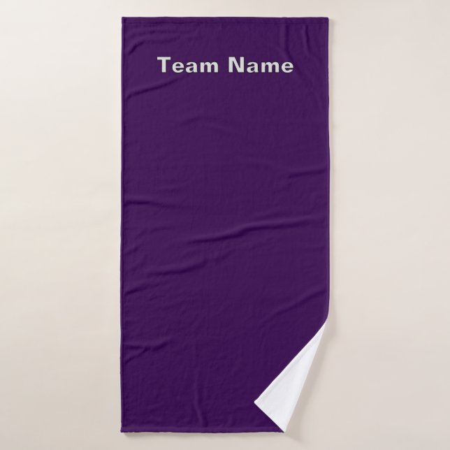 Personalizar nombre de equipo morado (Toalla de baño)