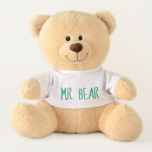 personalizar nombre de osito de peluche menta negr