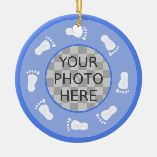 ¡personalizar! Ornamento fotográfico de huellas de (Frente)
