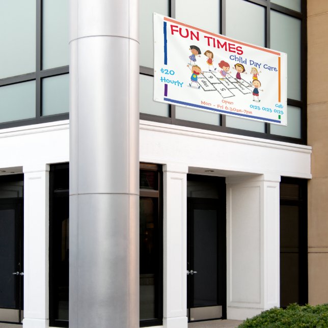 Personalizar pancarta - cuidado infantil diario (Edificio exterior)