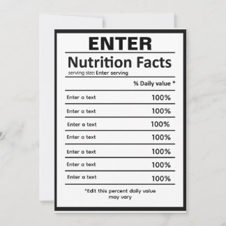 Personalizar plantilla de información nutricional