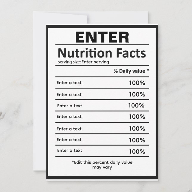 Personalizar plantilla de información nutricional (Anverso)